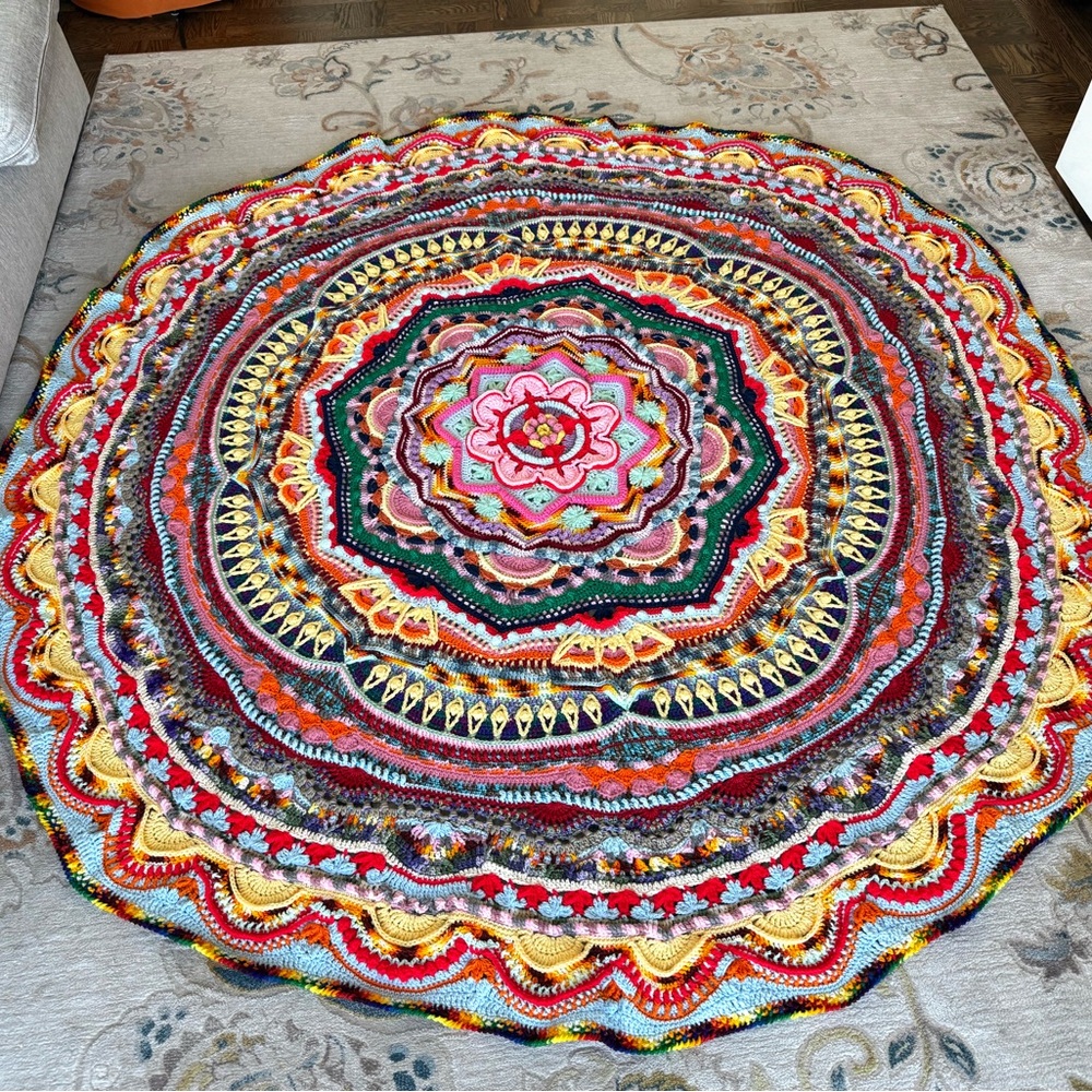Mandala Madness Hand Made Crochet Blanket Throw 94”